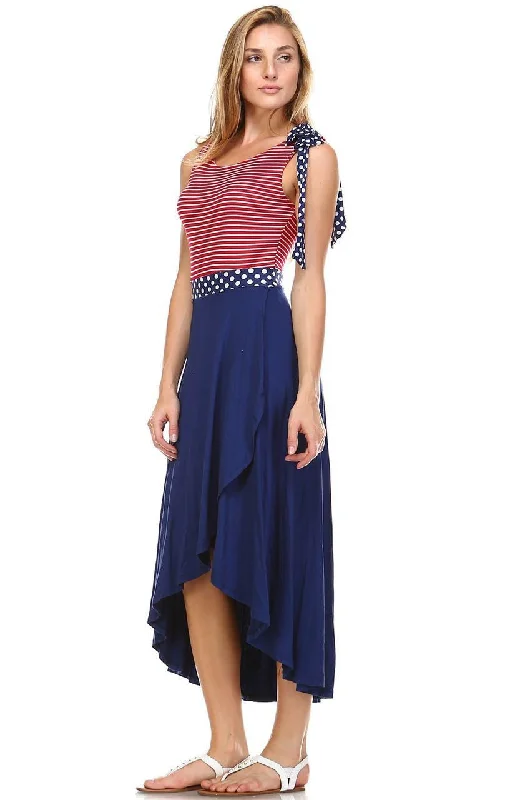 American Flag Dress Red Stripe 2 Top Navy Polka Dot Navy