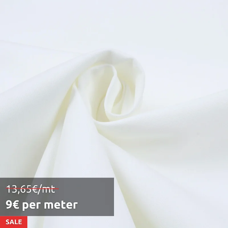 9 Mts Roll - Stretch Cotton Washed Denim (White) OFFER: 9€/Mt