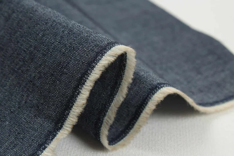 Cotton Chambray Denim for Shirting - Indigo (Remnant 1 Meter)