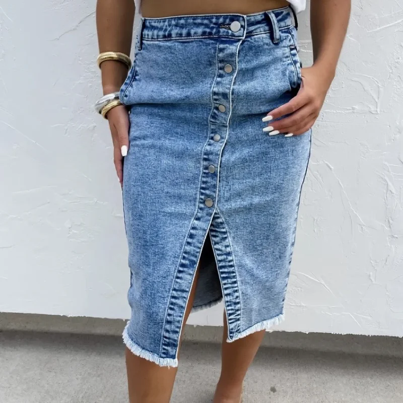 Courtney Denim Skirt Plus