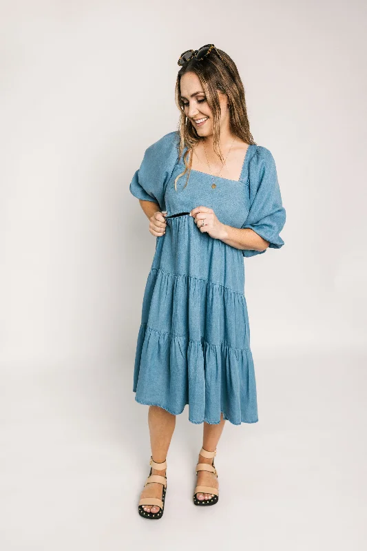 Olive Dress | Chambray Denim- Was $169 Now $40