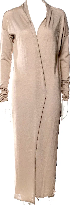 Isabel Benenato Italy. NEW W/TAGS Beige Plunge Neckline Sweater Dress