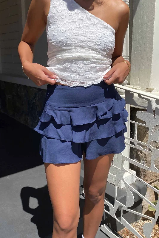 Tiered Linen Mini Skort