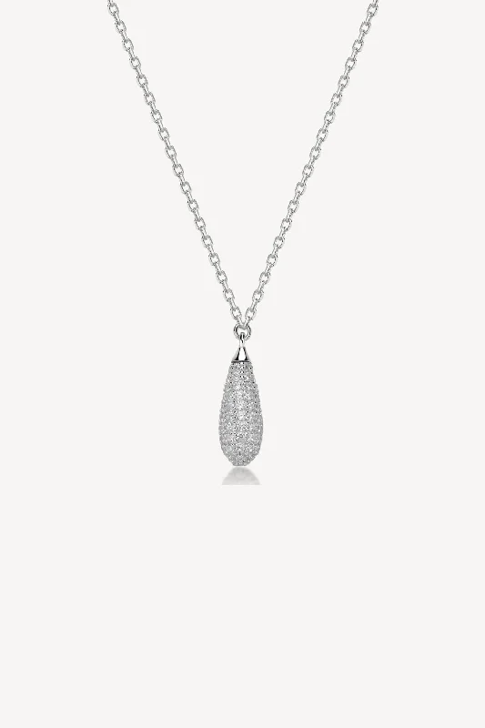 Fancy Drop Necklace - Silver