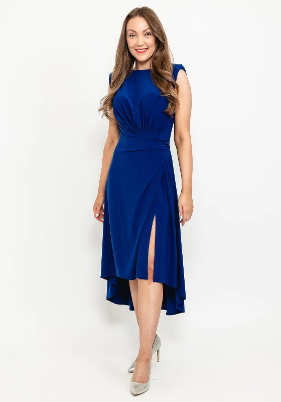 Kate Cooper Draped Waist Midi Dress, Royal Blue