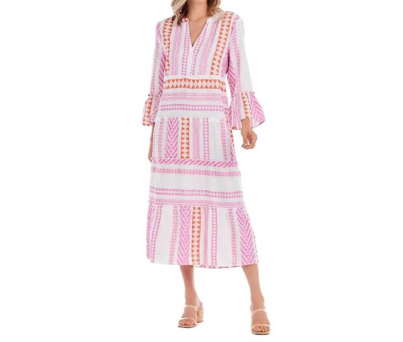 Mari Midi Dress in Pink