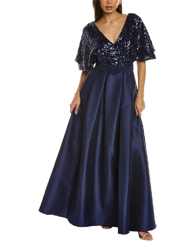 Badgley Mischka Sequin Flutter Gown