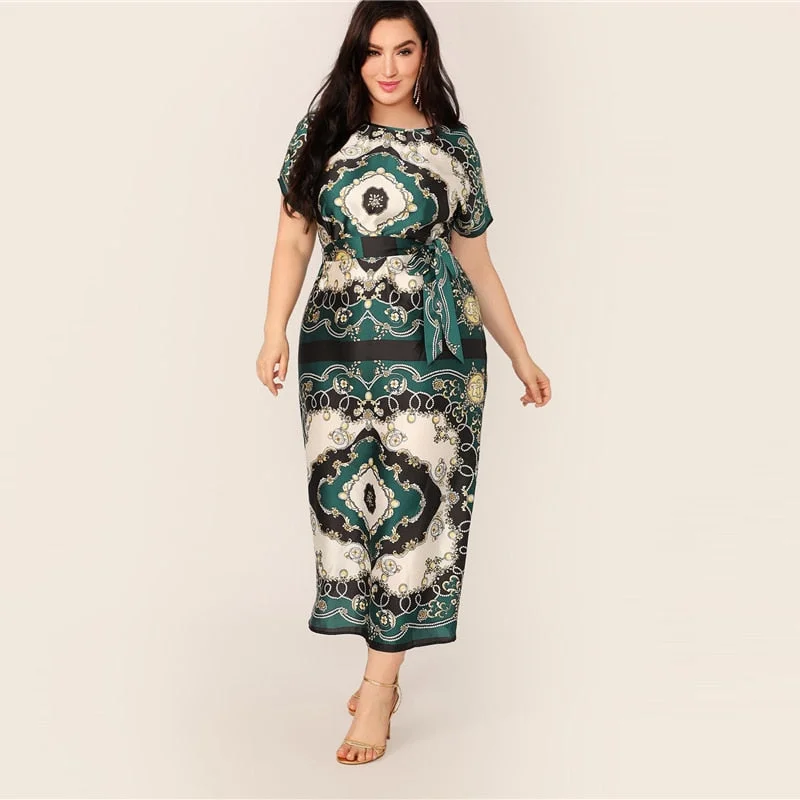 Women's High-Waist Long Dress | Plus Size