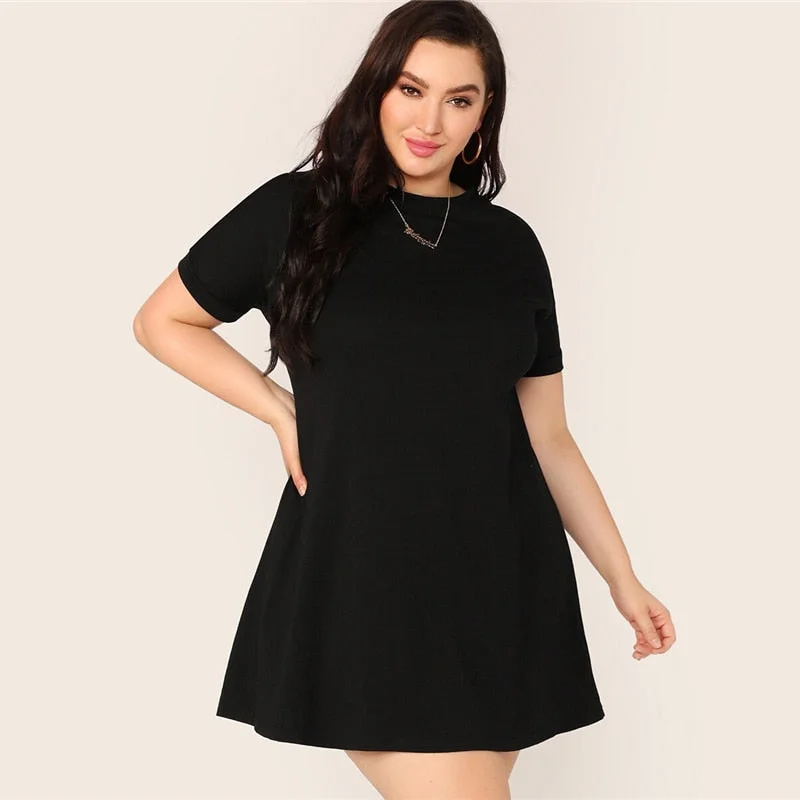 Women's Spring/Summer Short-Sleeve Plus Size Dress