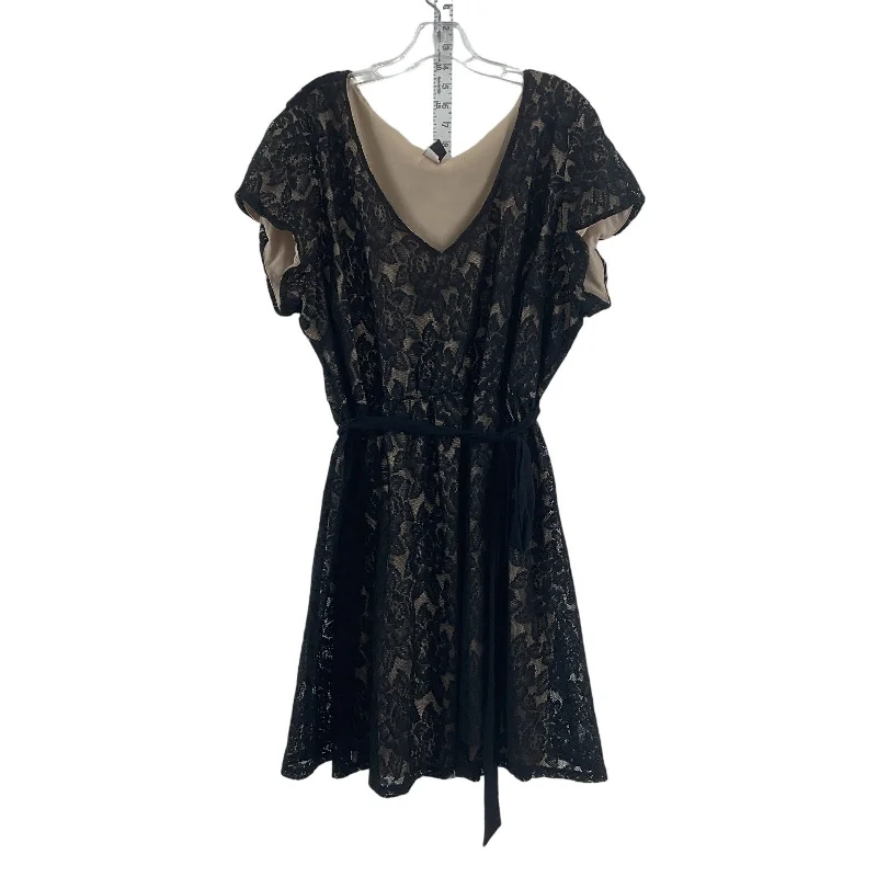 Wrapper Black Lace A-Line Dress Plus Size 3X Preowned Polyester Womens