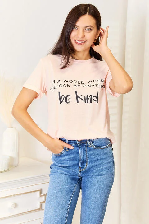 Simply Love Slogan Graphic Cuffed T-Shirt, Also in Plus sizes