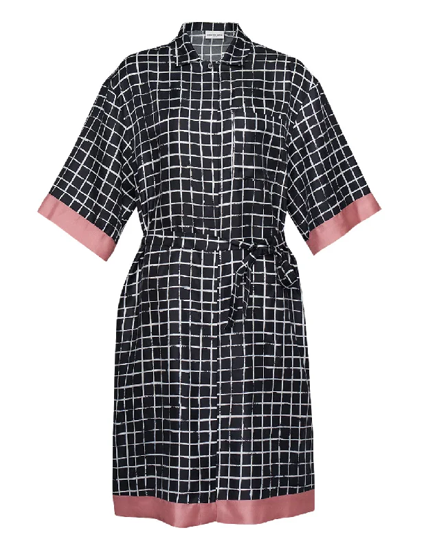 Swirl Print Shirt Dress